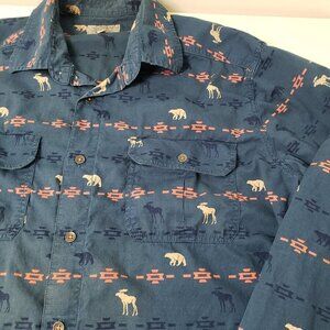 Ocean & Coast Shirt Western Bear Moose Western Cotton Mens Size Large